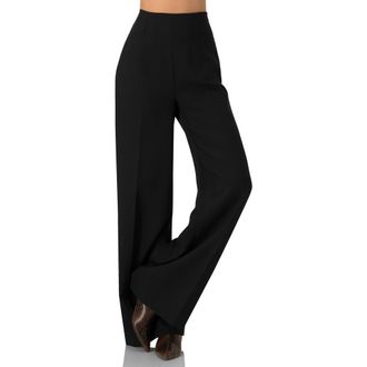 Ivonne Plain Black Wide Leg Trousers at Nordstrom, Size 6