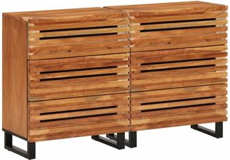 vidaXL Sideboards 2 pcs 60x34x75 cm Solid Wood Acacia vidaXL