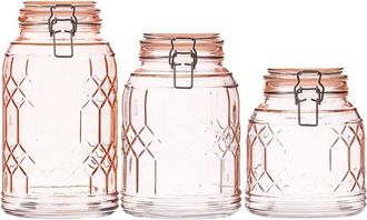 10 Strawberry Street Set Of 3 Bleeker Glass Canisters