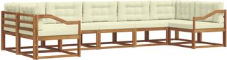 vidaXL Conjunto De Sof&aacute;s De Exterior 7 Uds. Natural Y Crema Vidaxl