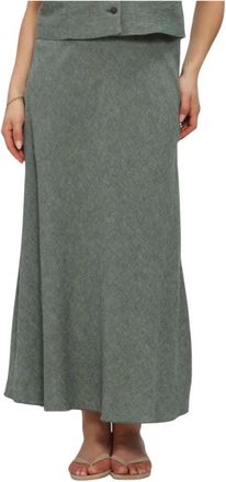 Moss Copenhagen Dames, Rokken, Groen, Maat: XL Linnen