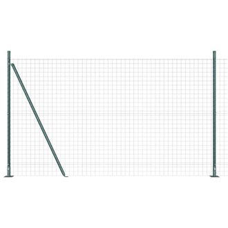Berkfield Home Euro Fence with 7 Flanged Posts 1.4x10 m Galvanised Steel in Green