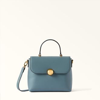 Furla Moonlight Top Handle S Cloud Blue Blue Night Calf Leather Woman