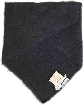 Uma Wang Womens Triangular Scarf Black Alpaca Blend Scarfs