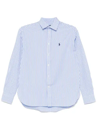 Polo Ralph Lauren striped shirt - women - Cotton - L - Blue