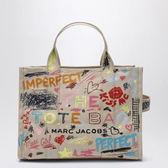 Marc Jacobs The Tote Bag medium beige with punk lettering