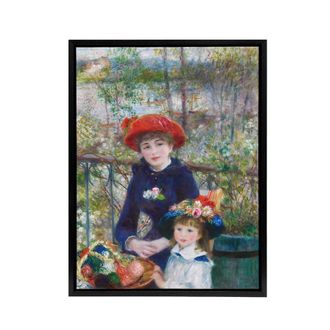 Artery8 Renoir Two Sisters On The Terrace Framed Canvas Wall Art Print | Size: W24 x H32