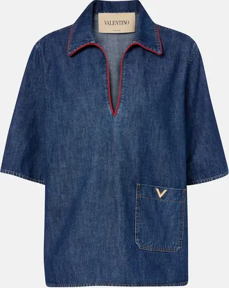 Valentino VGold denim top