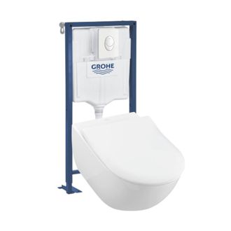 Villeroy & Boch Pack Inodoro Suspendido Sin Borde Villeroy Et Boch Subway 2.0 + Asiento + Placa Blanca + Estructura Grohe