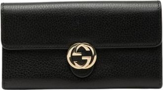 Gucci Pre-owned Wallets, female, Black, Size: ONE SIZE Pre-owned Leather Wallet