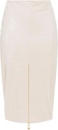 Elisabetta Franchi Rokken, Dames, Beige, XS, Leer, Rok met textuur met krokodillenprint