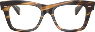 Oliver Peoples 0ov5542u Bold Rectangular Acetate Sunglasses with Tortoiseshell Finish