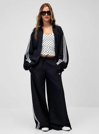 adidas Womens Canvas Firebird wide-leg track pant