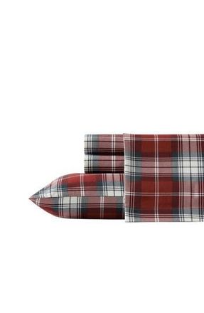 Eddie Bauer Heartland Plaid Print Flannel Sheet Set in Medium /Dark Red at Nordstrom Rack, Size Queen