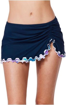 Gottex Canva Tricolore Side Slit Skirt Swim Bottom in Navy at Nordstrom, Size 16