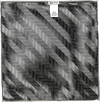 Brunello Cucinelli Silk Chevron Herringbone Pocket Square - Gray