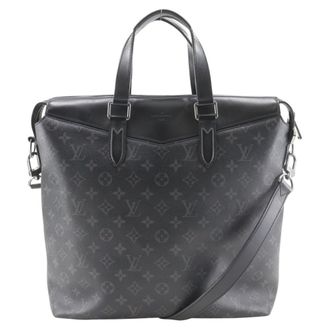 Louis Vuitton Black Canvas Monogram Briefcase Shoulder Bag (Pre-Owned)