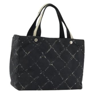 Chanel Pre-owned Handbags, female, Black, Size: ONE SIZE Pre-owned Vintage Nylon Hand Bag