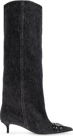 Diesel D-Venus KB Slouchy - Dames - Laarzen met Hak - Zwart - 38 EU - Katoen - Schoenen