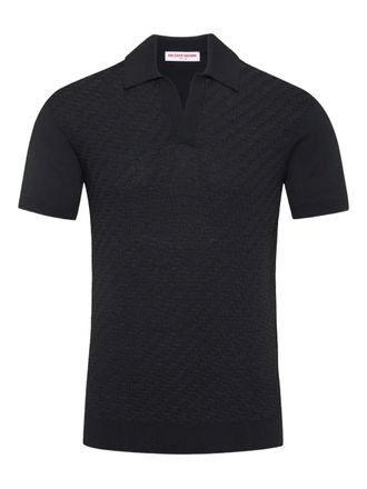 Orlebar Brown Horton jacquard polo-collar top - Blue