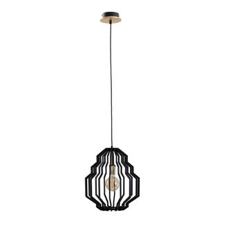 Netlighting Zoey Wire Frame Pendant Ceiling Light Black Gold 35.5cm 1x E27