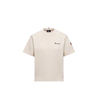 Moncler Moncler Embossed Logo Cotton T-shirt, Women, White, Size: Xs