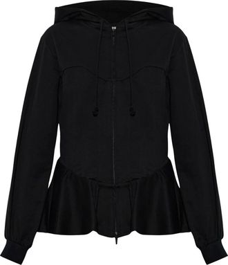 Comme Des Gar&ccedil;ons Hooded Sweatshirt - Dames - Vesten met rits - Zwart - S - Katoen - Hoodies & sweatvesten