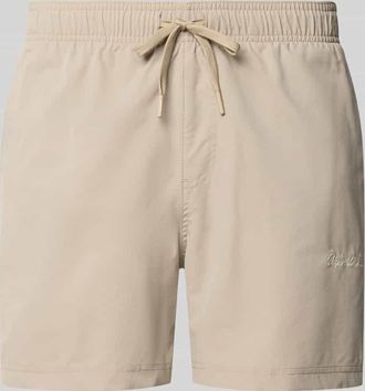 Jack & Jones Jack & Jones Badehose mit Label-Stitching Modell MAUI in Khaki, Gr&ouml;&szlig;e XXL