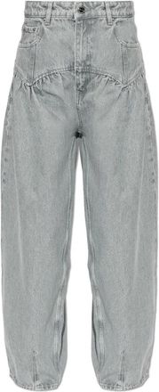 Ganni Jeans met Hoge Taille - Dames - Loose Fit Jeans - Grijs - W25 L33 - Katoen - Jeans