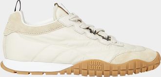 Miu Miu Low-Top Nylon & Leather Sneakers