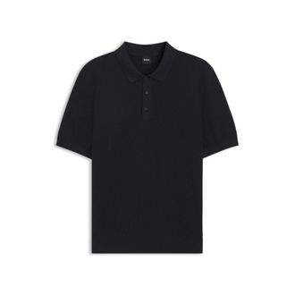 BOSS Regular-fit knit polo in structured fabric