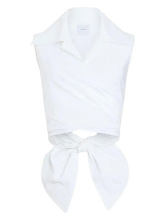 Patou White Shirt Collar Top