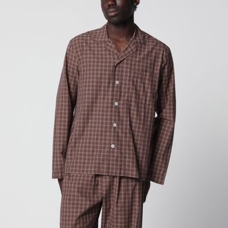 Tekla Camicia pigiama in cotone color Serra motivo check