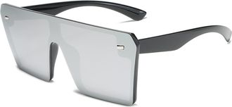 Generic Mens Outdoor Sunglasses Driving Commuting Womens Party Sun Glasses(Silver)