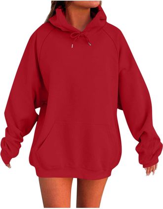 Generic Hoodies for Women Uk Casual Fashion Long Sleeve Loose Fit Pullover Sweatshirt Plain Comfort Sport Fall Winter Travel Sweatshirts women hoodies uk long