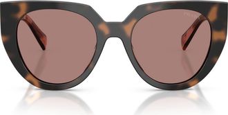 Prada 52mm Cat Eye Sunglasses in Mauve Tortoise /Light Brown at Nordstrom