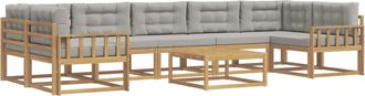 vidaXL Conjunto De Sof&aacute;s De Exterior 6 Uds. Blanco Y Gris Claro Vidaxl