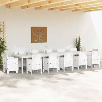 Berkfield Home Garden Table White 400x100x73 cm Poly Rattan | Size: 400 x 100 x 73 cm