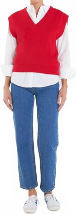 English Factory Carson Sweater Vest In Red