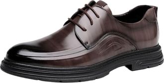 Generic Mens Full Grain Leather Oxford Dress Shoes Lightweight British Trend Style Genuine Leather Young Look Business Comfort Footwear for Office Work and Da