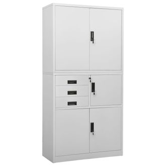 vidaXL Armario De Oficina De Acero Gris Claro 90x40x180 Cm Vidaxl