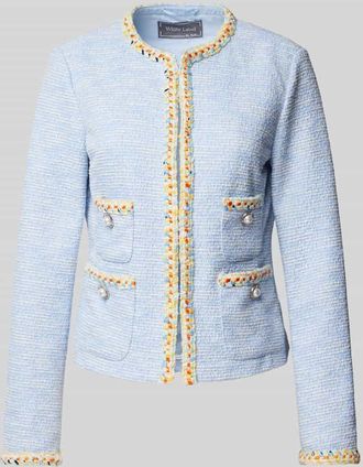 White Label Slim Fit Blazer in Boucl&eacute;-Optik in Bleu, Gr&ouml;&szlig;e 48