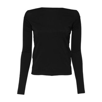 Dolce & Gabbana Long Sleeve Tops, female, Black, Size: XS Wool Shrug Crew Neck Pullover Sweater