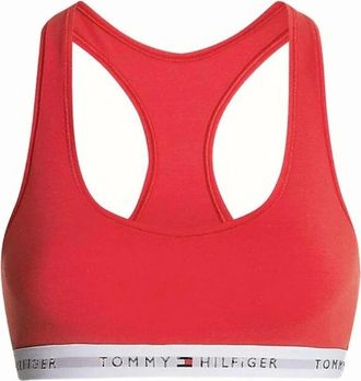 Tommy Hilfiger Womens Tommy Icons Unlined Bralette, Red - Size: 10