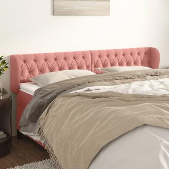 vidaXL Cabecero De Terciopelo Rosa 203x23x78/88 Cm Vidaxl