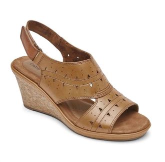 Cobb Hill Janna Perf Sling Sandal In Tan