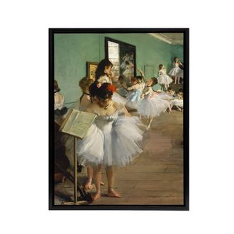 Artery8 The Dance Class Ballet Studio Degas Black Framed Canvas Wall Art | Size: W24 x H32