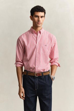 GANT Men Striped Classic Poplin Shirt (XXXL) ROSE RED