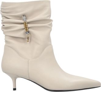 Pinko Gloria 28 Enkellaarsjes - Dames - Laarzen met Hak - Beige - 37 EU - Leer - Schoenen