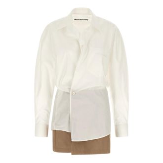 Alexander Wang Kleedjes, Dames, Veelkleurig, XS, Katoen, Pre-Styled Mini Wrap Jurk